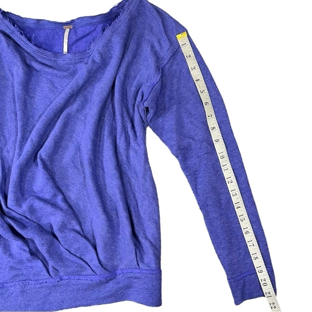 NWT Free People Distressed Draped Blue Violet Pullover Sweater sz XS - Picture 8 of 11